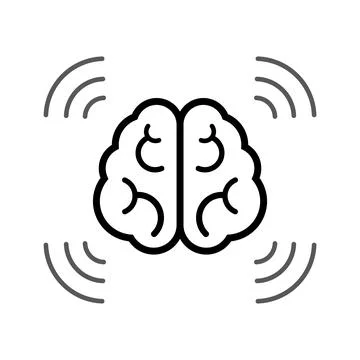 Simple Artificial intelligence brain concept icon Stock Illustration