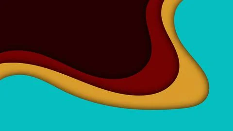 Simple artistic curve layout, minimal papercut shaping background Stock Illustration