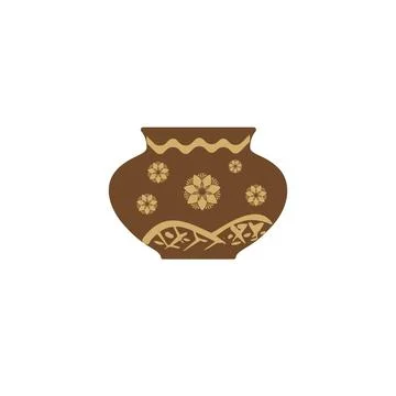 Simple artistic pottery art vector logo and icon Illustrazione stock