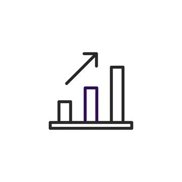 Simple ascending bar graph depiction showcasing growth improvement advancem.. Stock Illustration