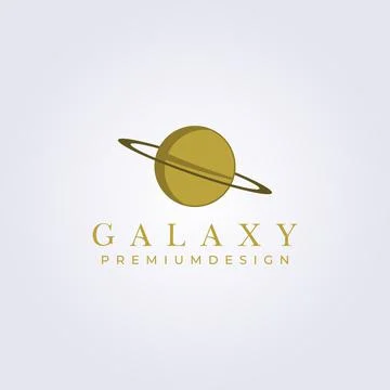 Simple astronomy space planet logo isolated icon symbol vector illustration d Stock Illustration