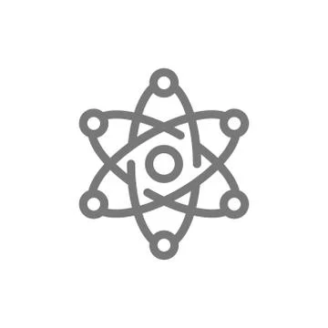 Simple atom and molecule line icon. Symbol and sign vector illustration design Stock Illustration