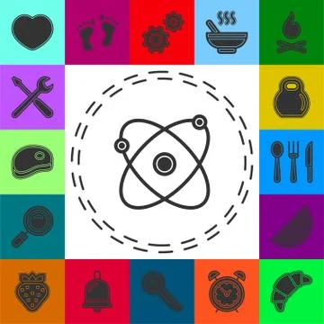 Simple Atom Vector Icon Stock Illustration