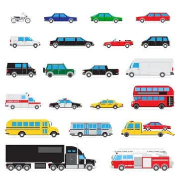 Simple auto icon set Stock Illustration