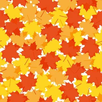 Simple autumn leaf pattern on white background イラスト素材