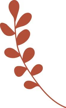 Simple autumn leaf in red color. Autumn design tree element. Stock Illustration
