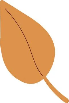 Simple autumn leaf in yellow color. Autumn design element. Stock Illustration