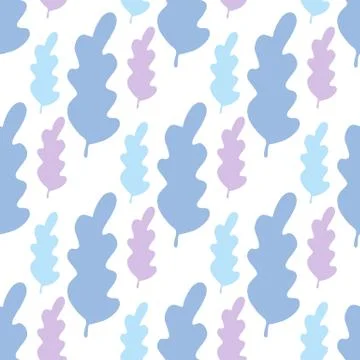 Simple autumn leaves seamless pattern in pastel colors. 스톡 일러스트