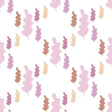 Simple autumn leaves seamless pattern in pastel colors. Fall season wallpaper Stock Illustration