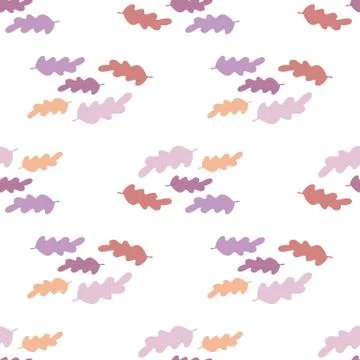 Simple autumn leaves seamless pattern. Backdrop for textile Stock Illustration
