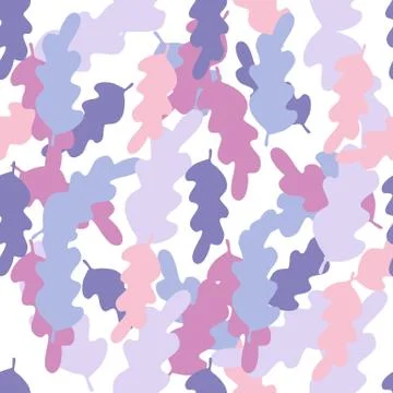 Simple autumn leaves vector seamless pattern on white background. Stockillustratie