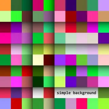 Simple background of colored squares and shadows Stock Illustration