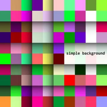 Simple background of colored squares and shadows Stock Illustration
