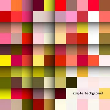Simple background of colored squares and shadows Stock Illustration
