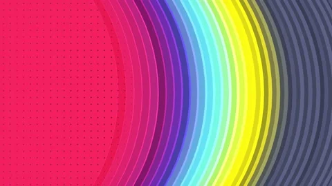 Simple background with colorful round geometric shapes 3d render loop animation Video stock 221474090