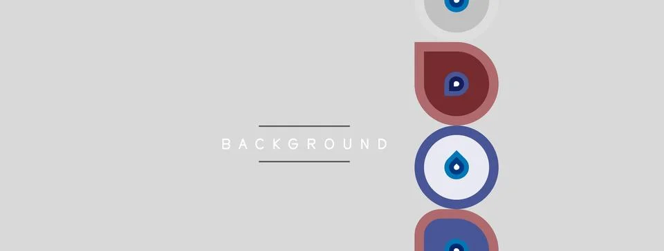 Simple background design. Circles stacked vertically, muted colors, text Stock Illustration