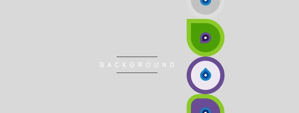 Simple background design. Circles, varying hues, vertical arrangement. Text Stock Illustration