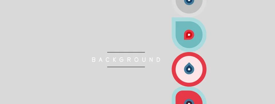 Simple background design features stacked shapes. Red, blue accents contrast Illustrazione stock