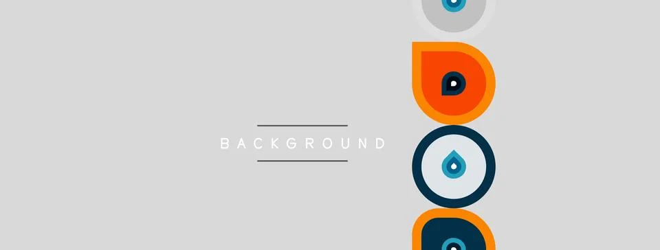 Simple background design. Geometric shapes, circles, triangles, muted colors Illustrazione stock