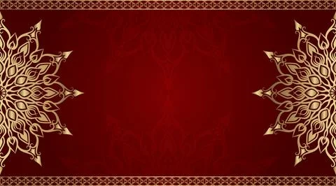 Simple background with gold ornament border Stock Illustration