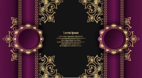 Simple background with gold ornament border Stock Illustration