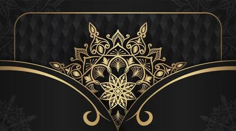 Simple background with gold ornament border Stock Illustration
