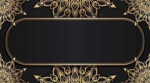 Simple background with gold ornament frame Stock Illustration