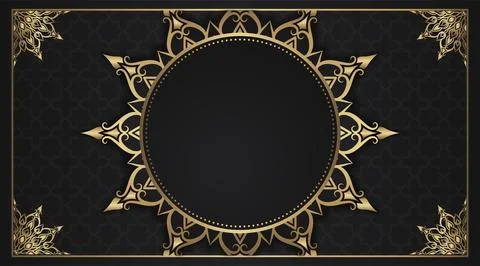 Simple background with gold ornament frame Stock Illustration