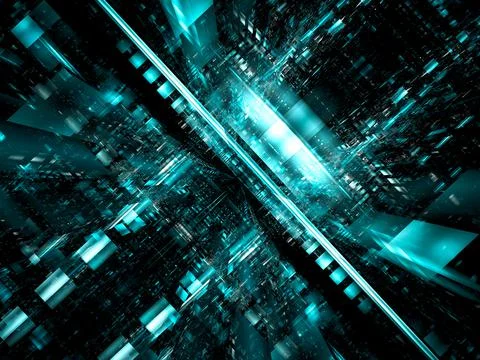 Simple background with perspective effect - abstract 3d illustration Stock Illustration