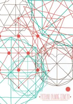 Simple background, poster with abstract geometric figures, lines Stock Illustration