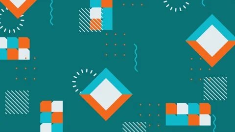Simple background of vibrant colors and abstract geometric shapes Stock Footage 310222163