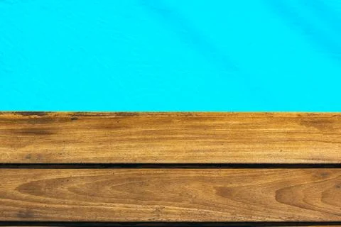Simple background wallpaper pattern with empty copy space of wooden deck floor Stock Photos