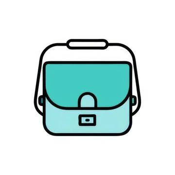 Simple backpack with front pocket and handle for travel or school Stock Illustration