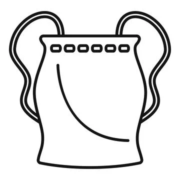 Simple backpack line art drawing icon Stock Illustration