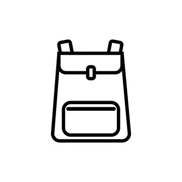 Simple backpack silhouette icon. Baggage silhouette icon. Vector. 库存插图