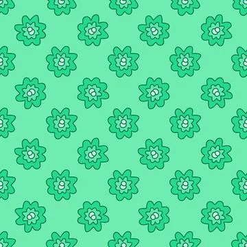 Simple Bacteria vector green seamless pattern or background 库存插图