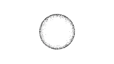 Simple Ball of Pixel Point Cloud Imploding and Expoloding Contrasting Mask Stockbeeldmateriaal 118984407
