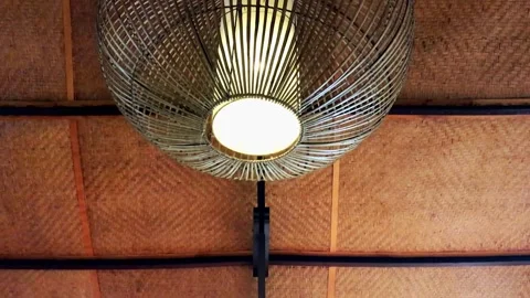 Simple Bamboo lamp in Bali. Stock Footage 132208649