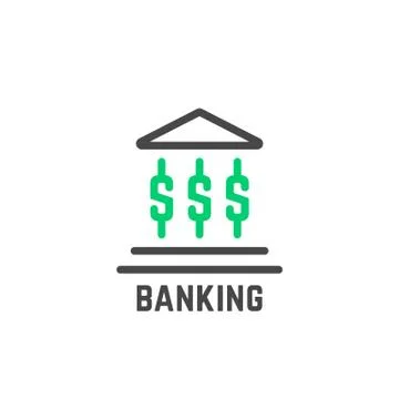 Simple banking logo with abstract building Ilustración de archivo
