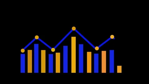 Simple bar and line chart showing business graph data trend and growth anim.. Stock-Footage 336884485