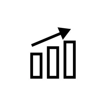 Simple bar chart and arrow icons. Vectors. Stock Illustration