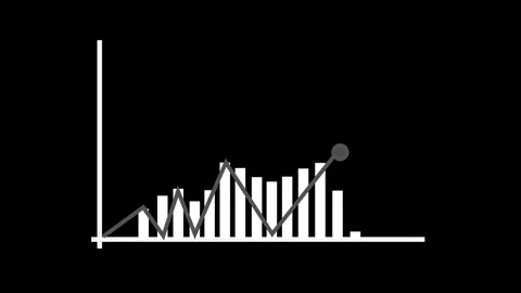Simple bar chart and line graph data trends and changes in performance anim.. Vidéo 336877889