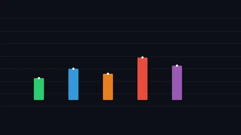 Simple bar chart comparing two distinct values on a dark background display Video stock 338310560
