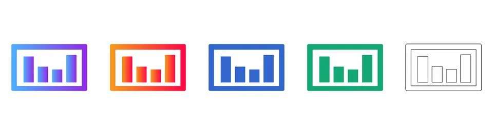Simple Bar Chart Dashboard Icons Stock Illustration