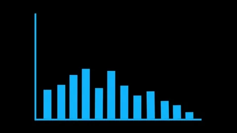 Simple Bar Chart with Descending Values on Black Background graph data. Des.. Stock Footage 321582725
