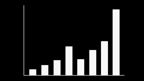 Simple bar chart rising and falling data bars business growth and analytics.. Stock Footage 337178079