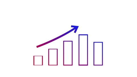 Simple bar chart with an upward arrow growth progress and rising success an.. Stock Footage 337177429