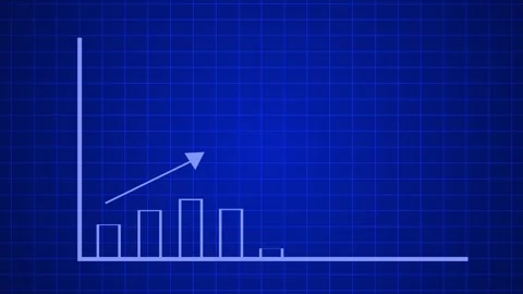 Simple bar chart with an upward arrow growth progress and rising business p.. Видео 337177569