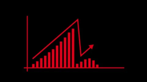 Simple bar chart with an upward arrow growth progress and financial success.. Stock Footage 337178405