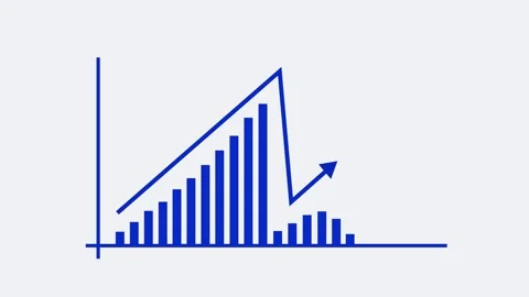 Simple bar chart with an upward arrow growth progress and financial success.. Stock Footage 337178416